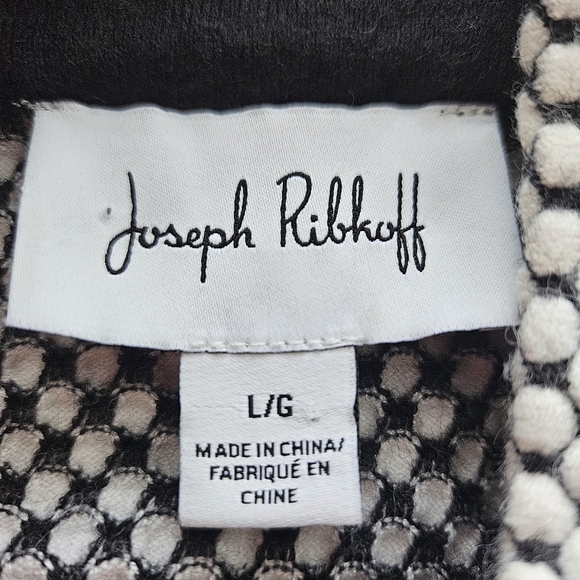 Joseph Ribkoff Jacquard Funnel Neck Top Black White Large - Picture 8 of 12